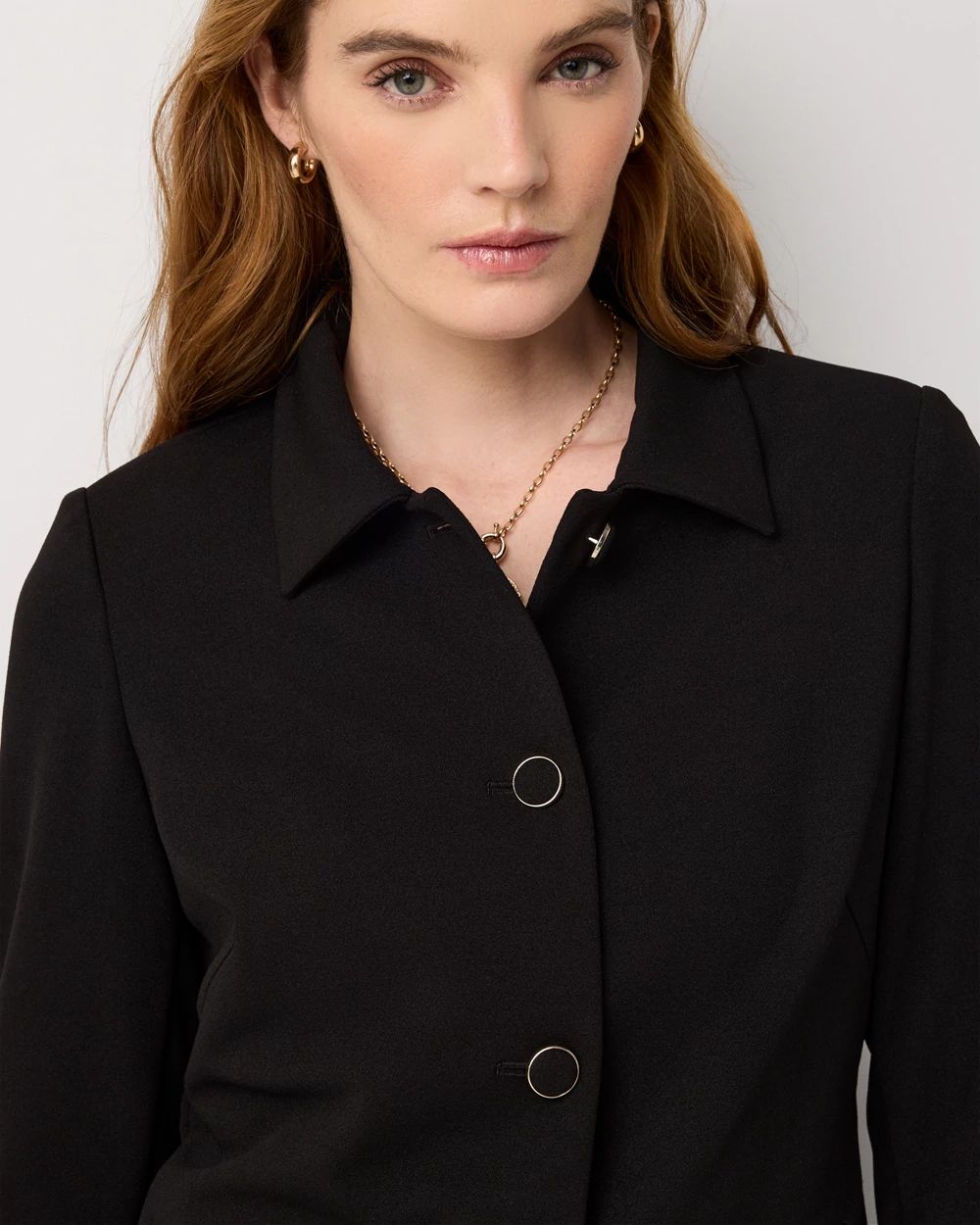Knit Crepe Cropped Jacket | White House Black Market